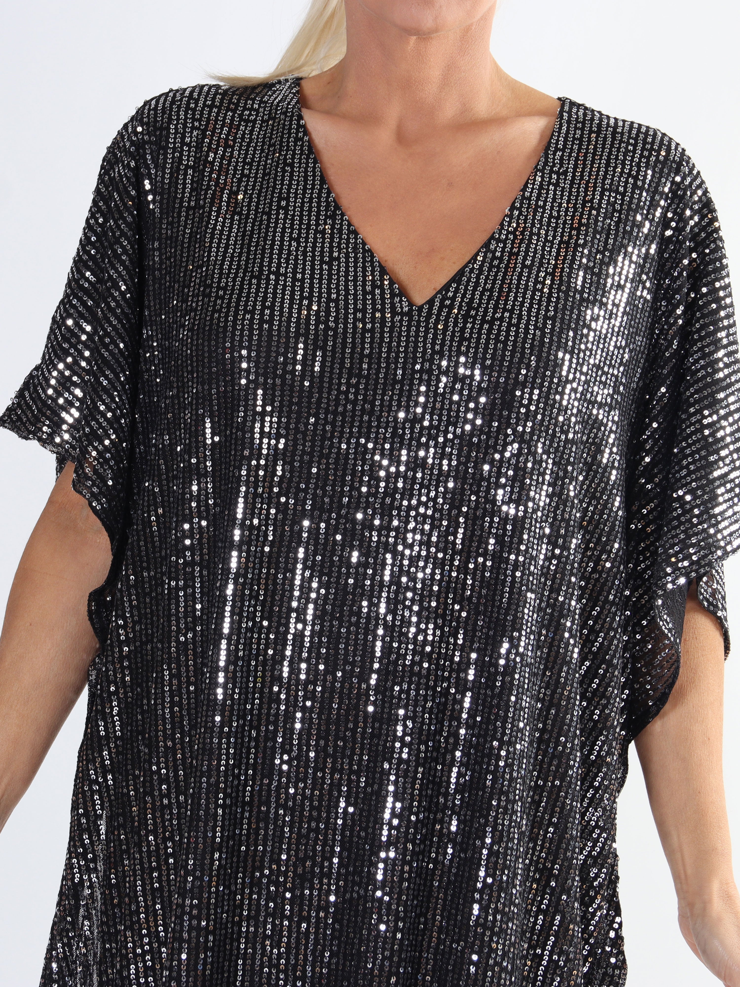 Azmina Long - Lång plus size-tunika med paljetter